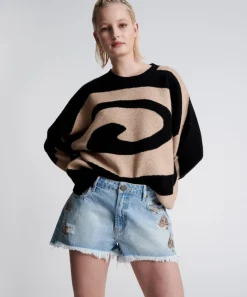 Denim Shorts|ONE TEASPOON Aced Truckers Mid Waist Relaxed Shorts