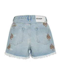 Denim Shorts|ONE TEASPOON Aced Truckers Mid Waist Relaxed Shorts