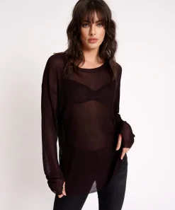Tops|ONE TEASPOON Amity Sheer Rib Knit Top