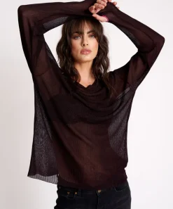 Tops|ONE TEASPOON Amity Sheer Rib Knit Top