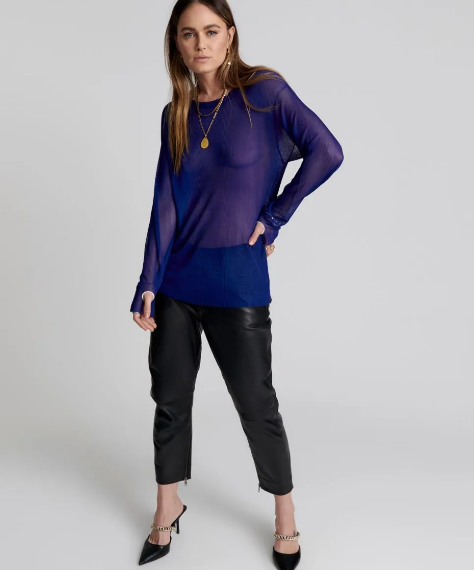 Knitwear|ONE TEASPOON Amity Sheer Rib Longsleeve Sweater