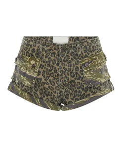 Denim Shorts|ONE TEASPOON Animal Camo Cadet Bandit Low Waist Denim Shorts
