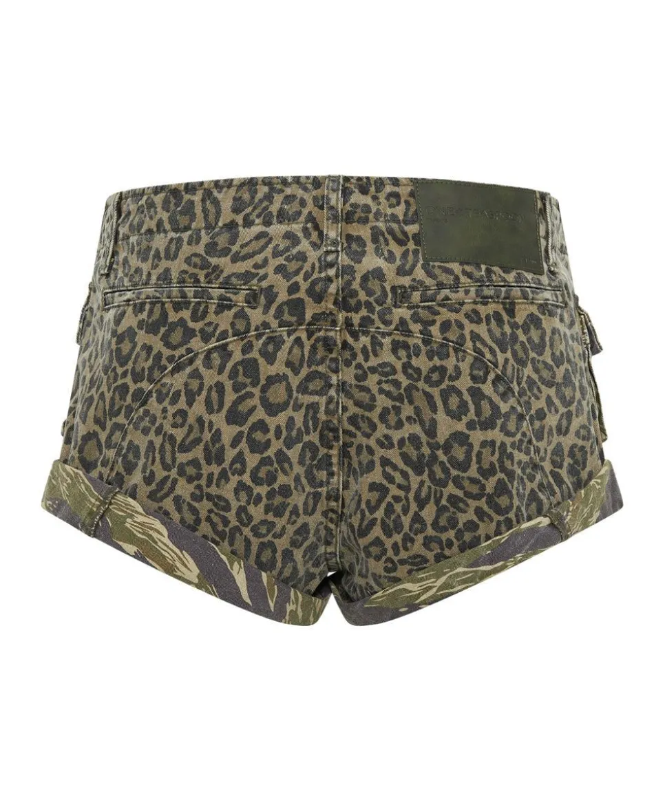 Denim Shorts|ONE TEASPOON Animal Camo Cadet Bandit Low Waist Denim Shorts