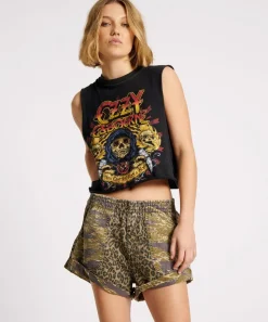 Denim Shorts|ONE TEASPOON Animal Camo Hunters Mid Length Relaxed Shorts