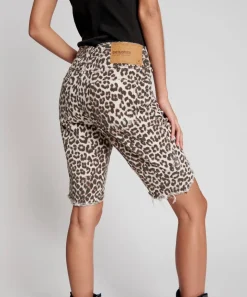 Denim Shorts|ONE TEASPOON Animal Cut Off Truckers Mid Waist Long Length Shorts