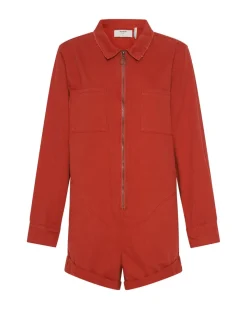 Denim Jumpsuits|ONE TEASPOON Apple Red Prophecy Jumpsuit