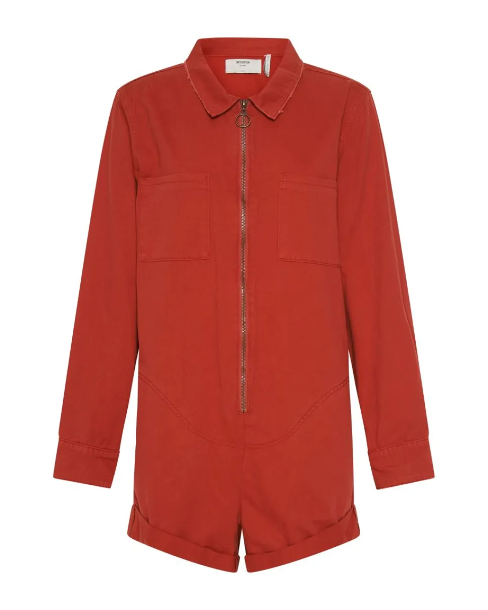 Denim Jumpsuits|ONE TEASPOON Apple Red Prophecy Jumpsuit