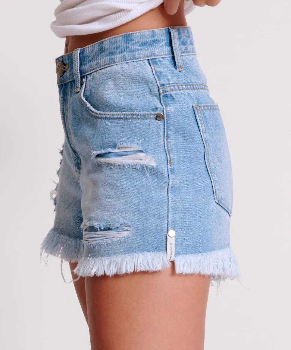 Denim Shorts|ONE TEASPOON Arctic Blue Bonitas High Waist Denim Shorts