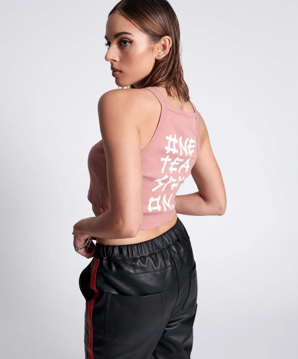 Tees & Tanks|ONE TEASPOON Bamboo Logo Rally Tank