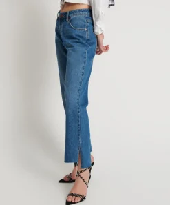 Denim Jeans|ONE TEASPOON Bay Blue Hooligans Mid Waist Relaxed Cropped Jeans
