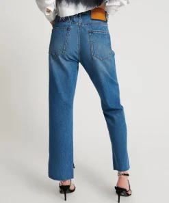 Denim Jeans|ONE TEASPOON Bay Blue Hooligans Mid Waist Relaxed Cropped Jeans