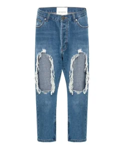 Denim Jeans|ONE TEASPOON Bay Blue Kingpins Cropped Boyfriend Jeans