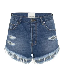 Denim Shorts|ONE TEASPOON Bay Blue Outlaws Mid Length Denim Shorts
