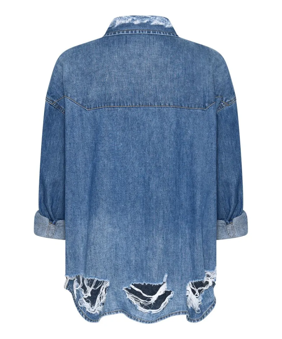 Shirts|ONE TEASPOON Bay Blue Oversized Revolver Shirt
