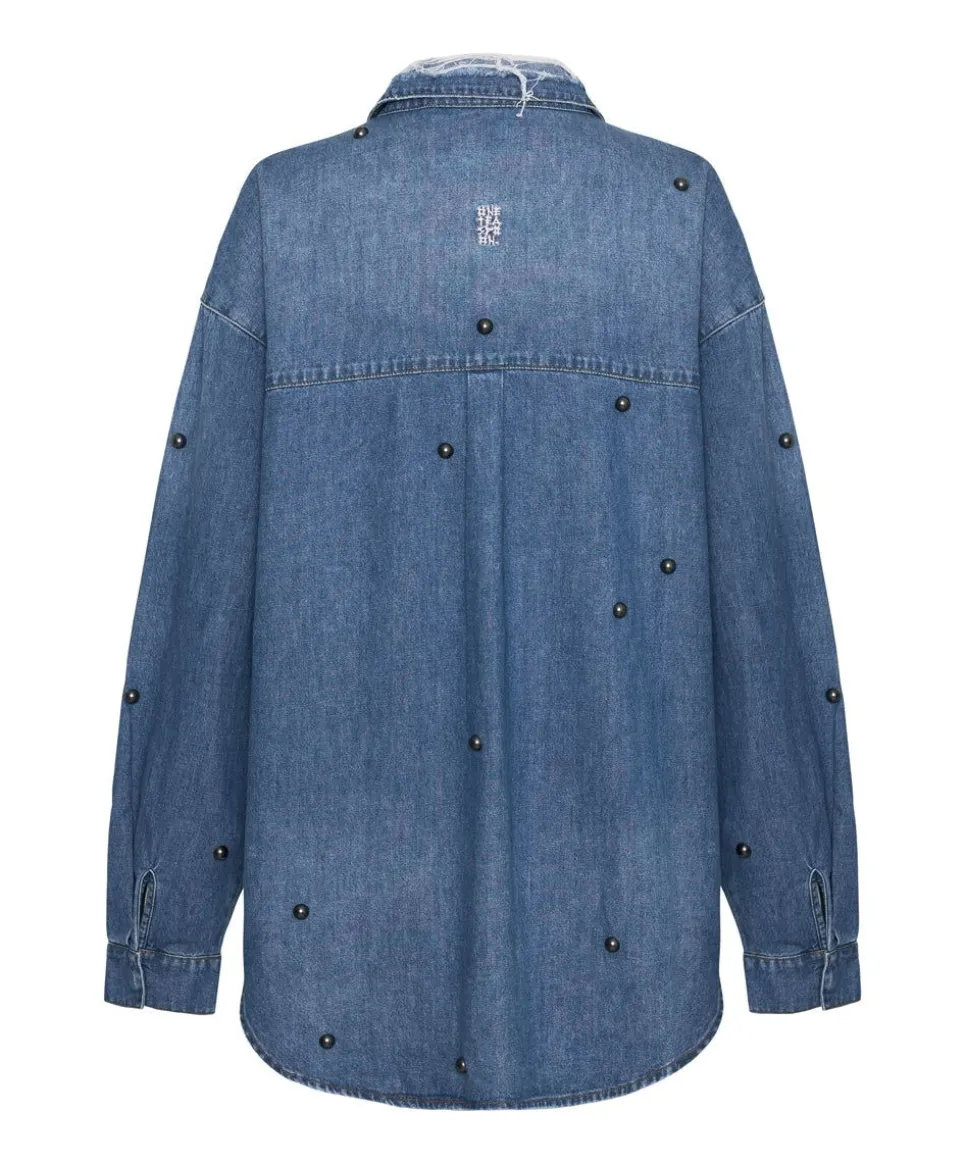 Shirts|ONE TEASPOON Bay Blue Studded Curtis Denim Shirt