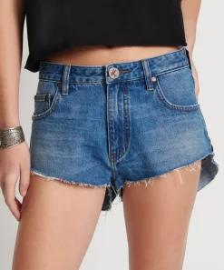 Denim Shorts|ONE TEASPOON Bay Blue The One Fitted Cheeky Denim Shorts