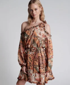 Mini Dresses|ONE TEASPOON Bazaar Paisley One Shoulder Dress