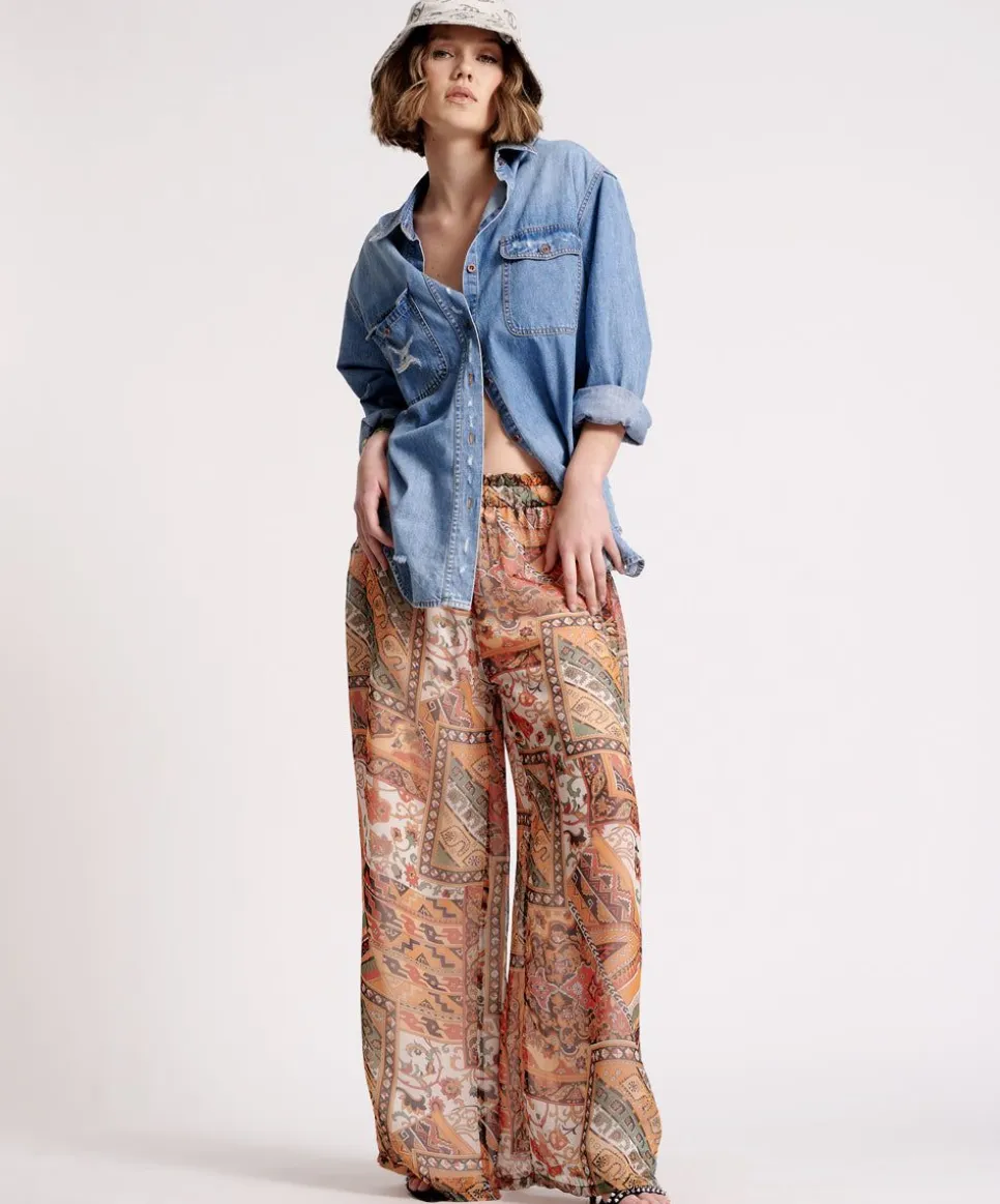 Bottoms|ONE TEASPOON Bazaar Paisley Palazzo Pants
