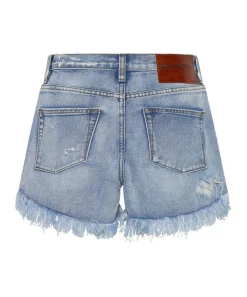 Denim Shorts|ONE TEASPOON Berlin Blue Truckers Mid Waist Relaxed Shorts