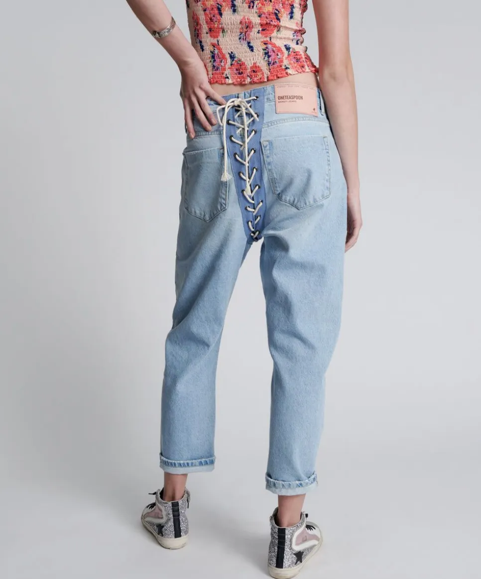 Denim Jeans|ONE TEASPOON Best Blue Laced Bandits Relaxed Jeans