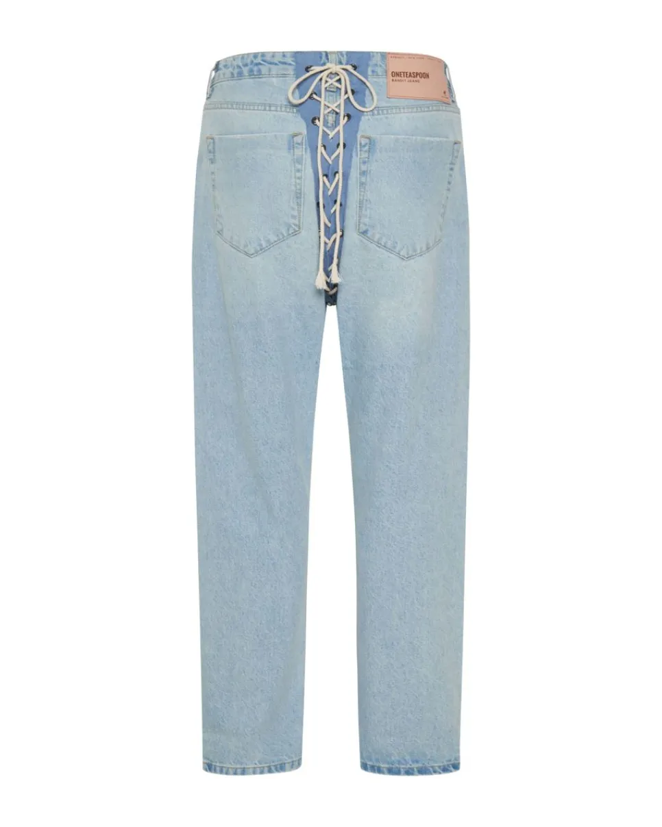 Denim Jeans|ONE TEASPOON Best Blue Laced Bandits Relaxed Jeans
