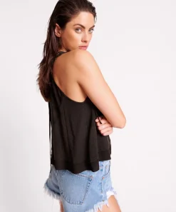 Tops|ONE TEASPOON Black Acid Lace Charleston Top