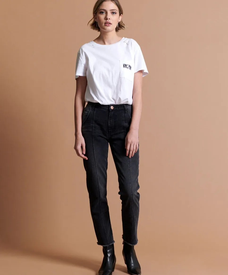 Denim Jeans|ONE TEASPOON Black Anchor Awesome Baggies Straight Leg Jeans