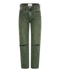 Denim Jeans|ONE TEASPOON Black Khaki Awesome Baggies High Waist Straight Leg Jeans