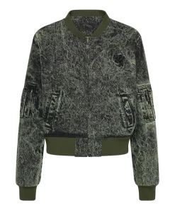 Jackets|ONE TEASPOON Black Khaki Denim Bomber Jacket