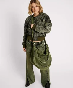 Accessories|ONE TEASPOON Black Khaki Denim Overnighter Bag