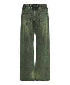 Denim Jeans|ONE TEASPOON Black Khaki Roadhouse Wide Leg Drawstring Jeans