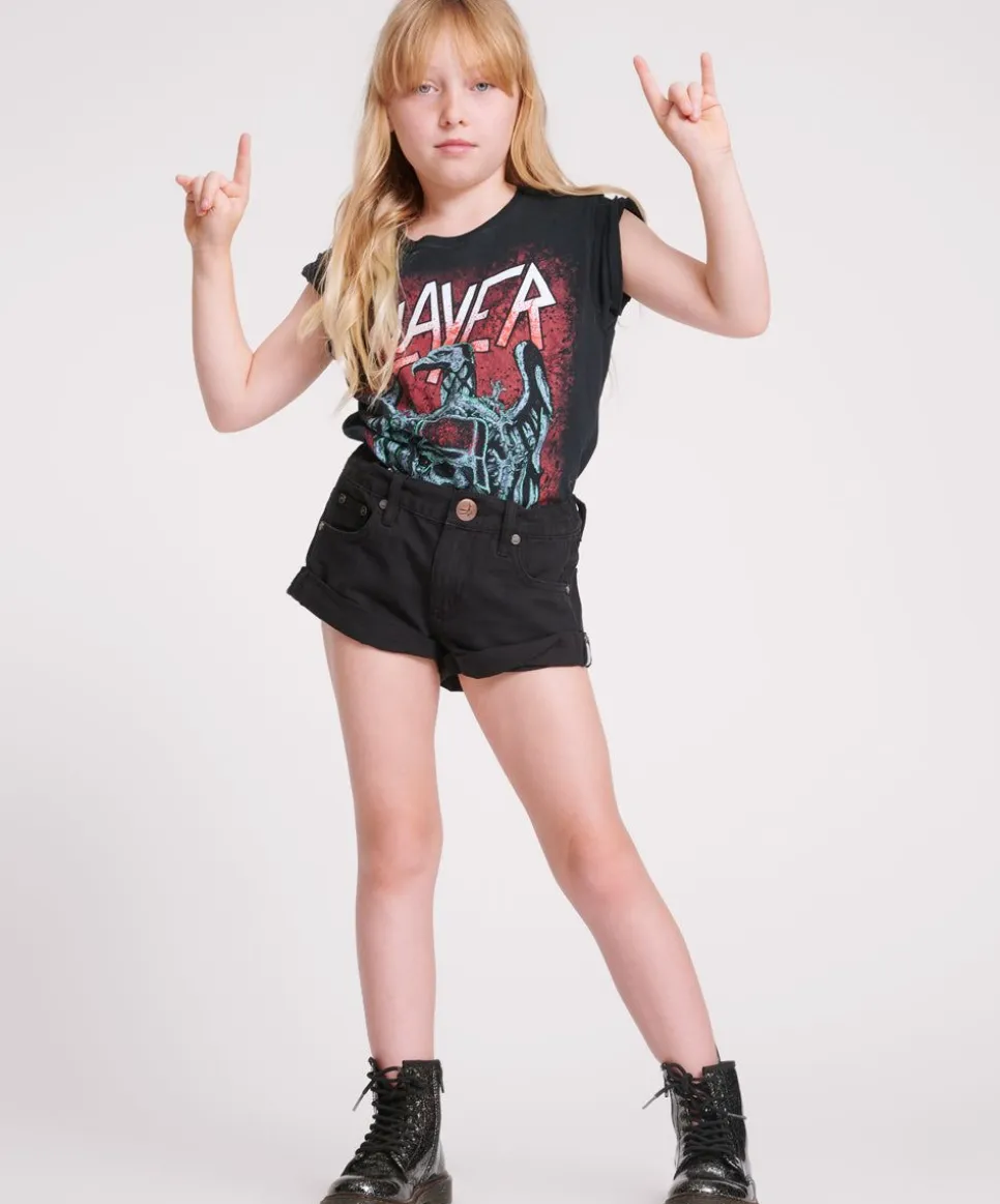 Clothing|ONE TEASPOON Black Kids Bandit Shorts