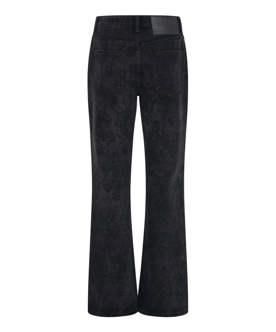 Denim Jeans|ONE TEASPOON Black Lace Charlie Slim High Waist Bootcut Jeans