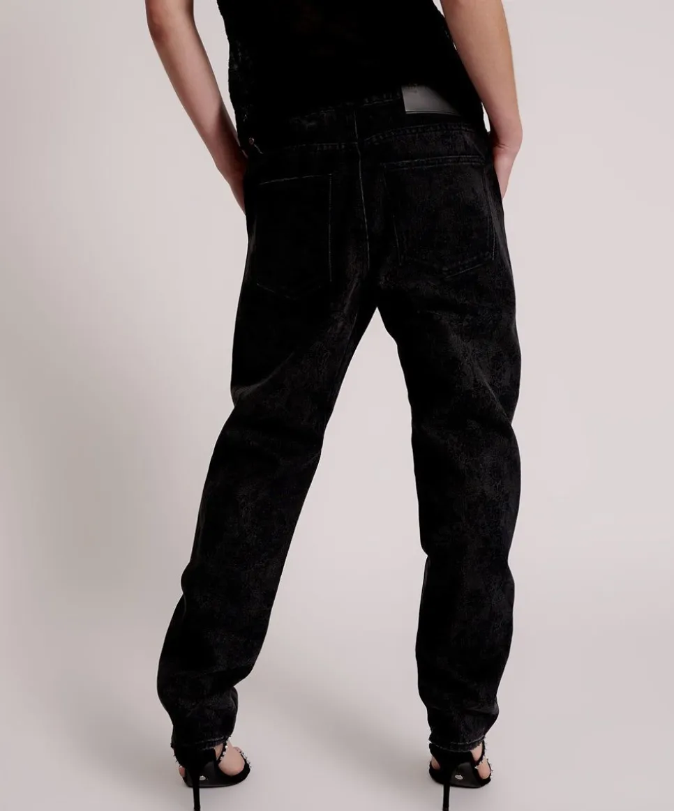 Denim Jeans|ONE TEASPOON Black Lace Shabbies Drawstring Boyfriend Jeans