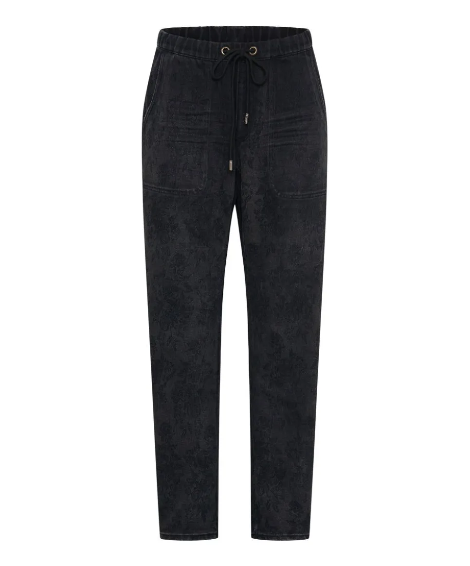 Denim Jeans|ONE TEASPOON Black Lace Shabbies Drawstring Boyfriend Jeans