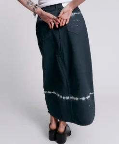 Denim Skirts|ONE TEASPOON Black Magic Rocko Long Length Denim Skirt