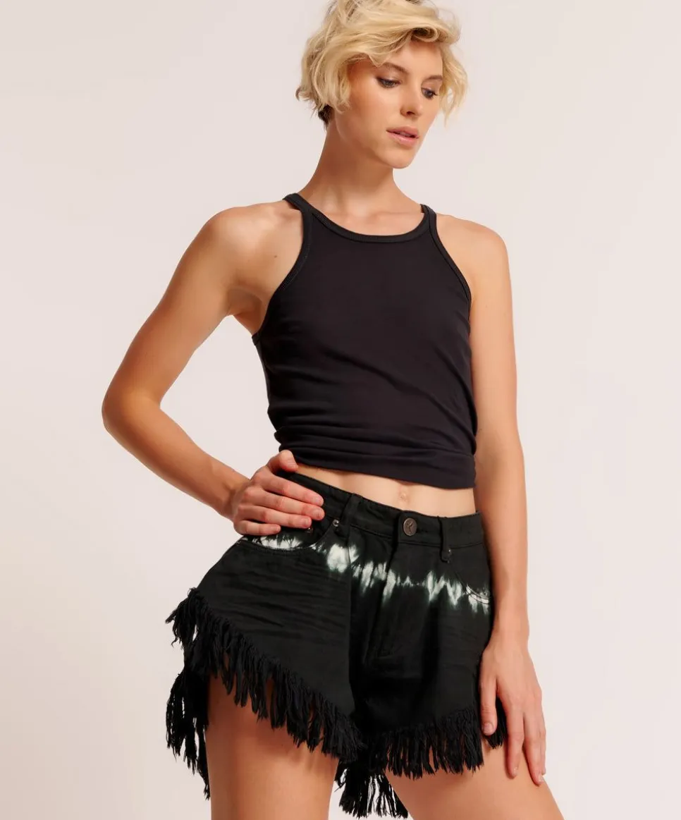 Denim Shorts|ONE TEASPOON Black Magic Scout High Waist Flippy Denim Shorts