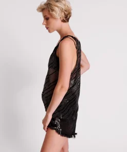 Tops|ONE TEASPOON Black Mesh Studio Twisted Tank