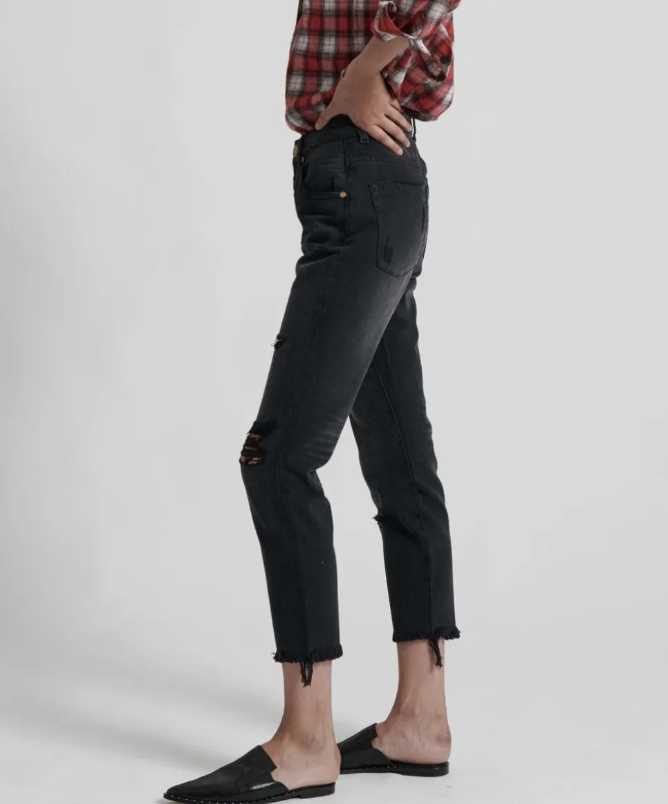 Denim Jeans|ONE TEASPOON Black Oak High Waist Awesome Baggie