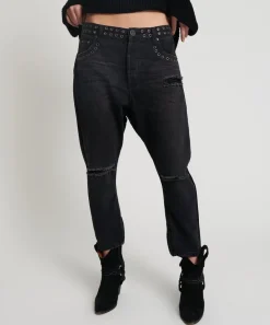 Denim Jeans|ONE TEASPOON Black Oak Kingpins Cropped Boyfriend Jeans