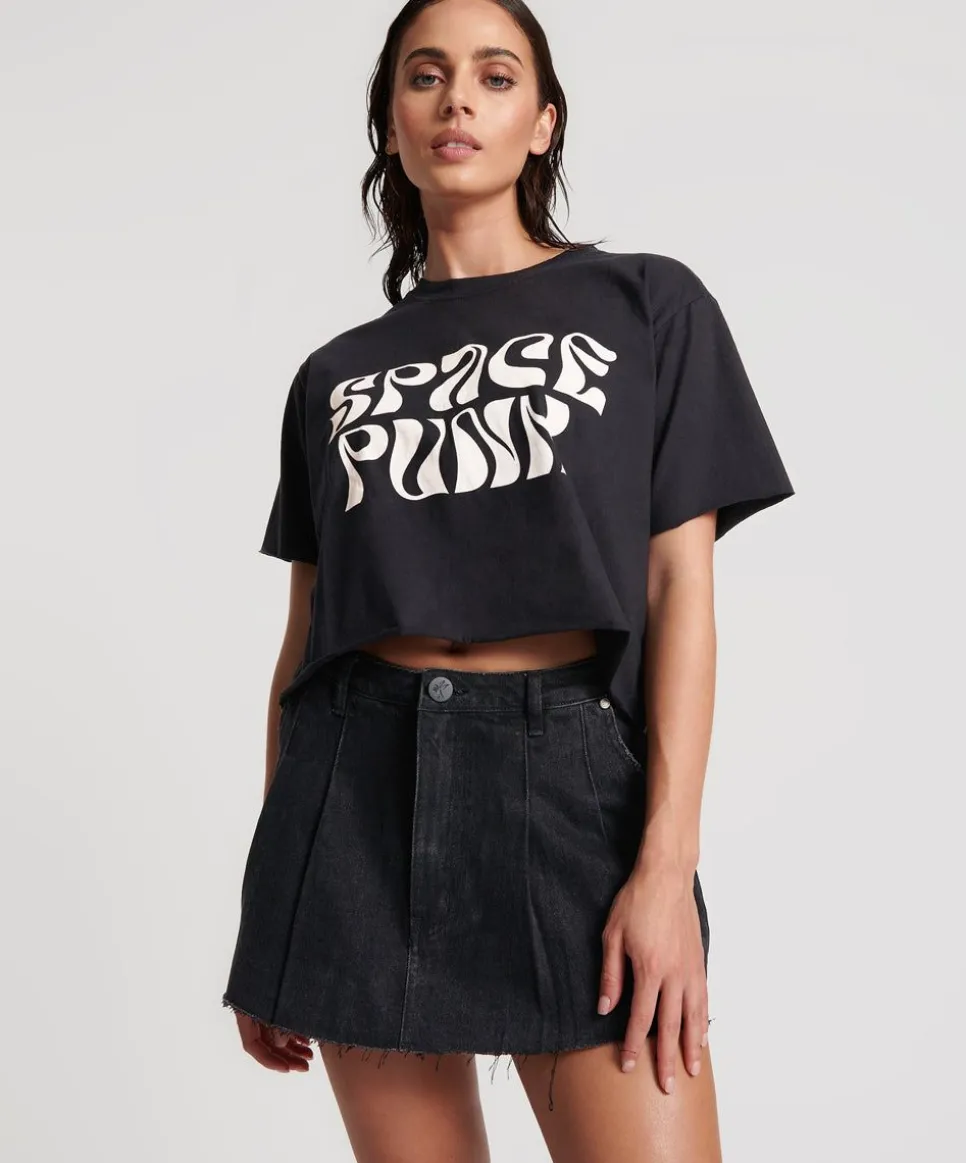 Denim Skirts|ONE TEASPOON Black Oak Pleated Micro Mini Skirt