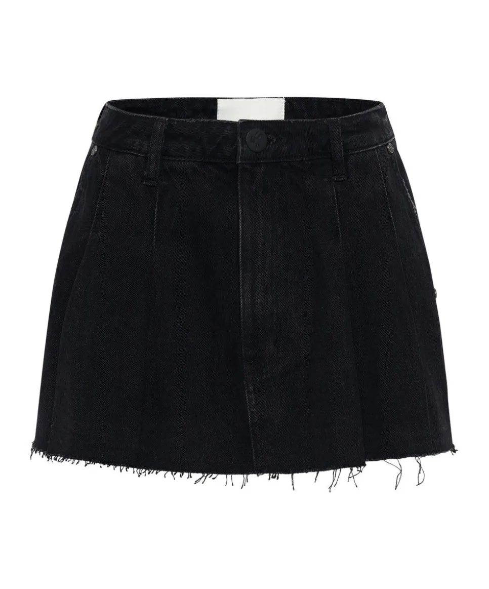Denim Skirts|ONE TEASPOON Black Oak Pleated Micro Mini Skirt