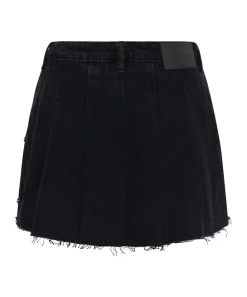 Denim Skirts|ONE TEASPOON Black Oak Pleated Micro Mini Skirt