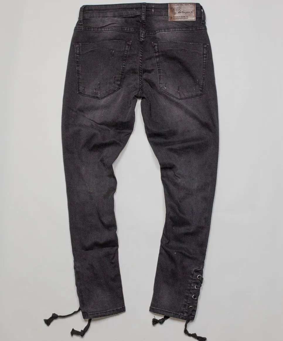 Denim Jeans|ONE TEASPOON Black Paris Tie Side Freebirds Ii