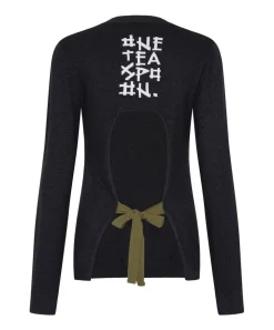 Knitwear|ONE TEASPOON Black Peep Hole Long Sleeve Knit Top