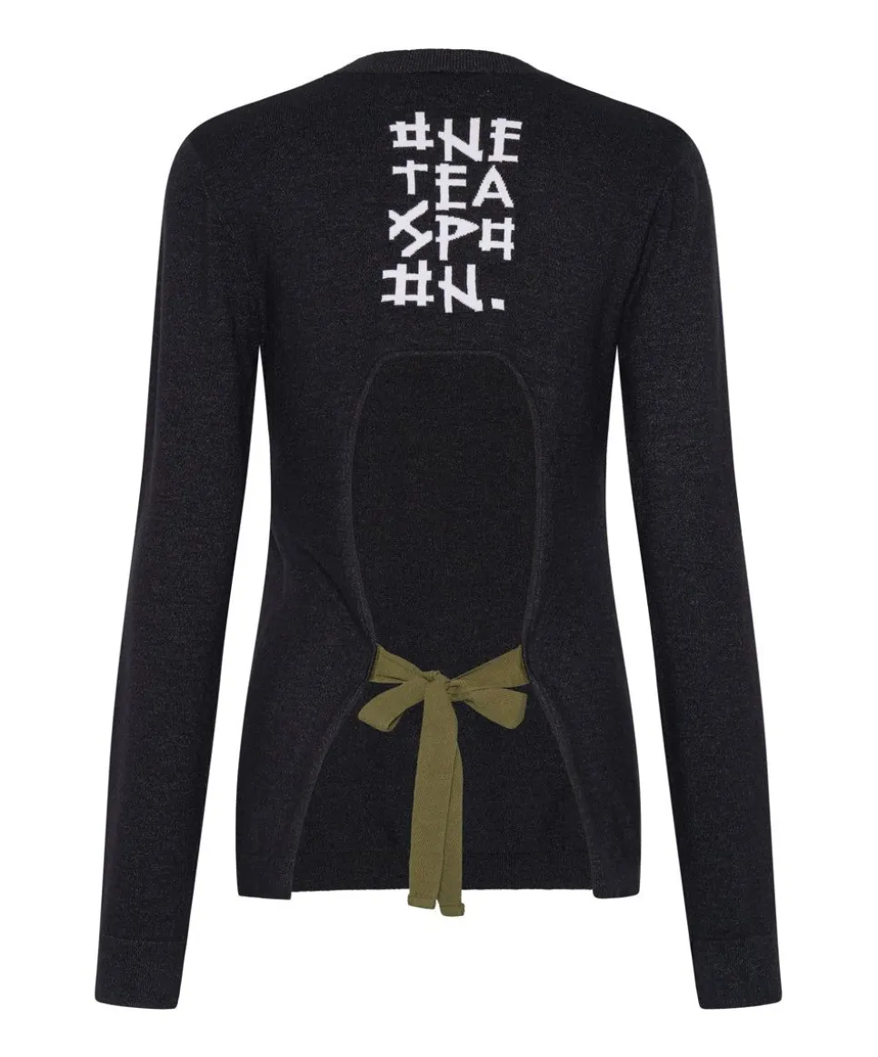 Knitwear|ONE TEASPOON Black Peep Hole Long Sleeve Knit Top