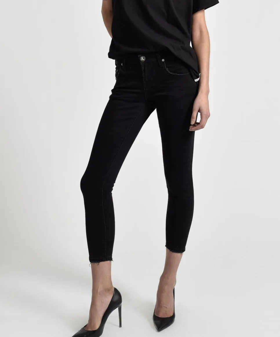 Denim Jeans|ONE TEASPOON Black Punk Freebirds Ii Low Waist Skinny Jeans