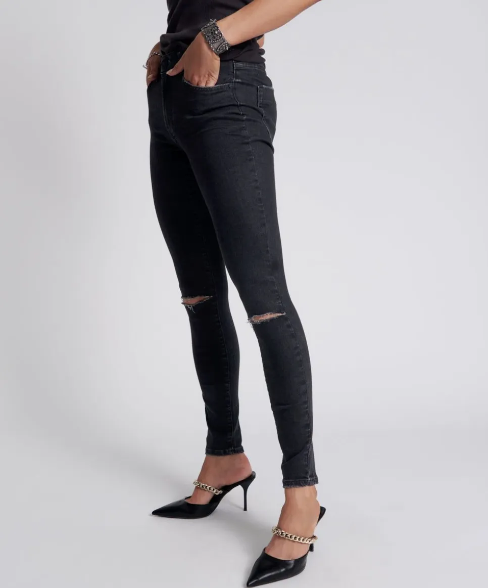 Denim Jeans|ONE TEASPOON Black Stretch Freebirds Ii High Waist Skinny Jeans