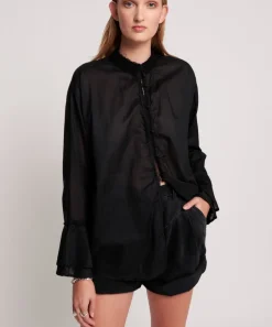 Shirts|ONE TEASPOON Black Voile Fantasie Shirt