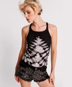 Tees & Tanks|ONE TEASPOON Black X-Ray Rib Singlet